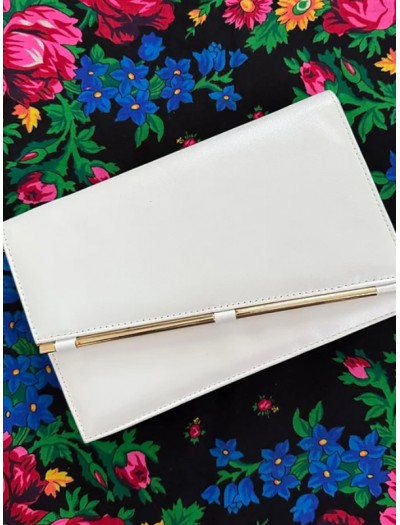 Vintage Beyaz Sedefli Deri Çanta Vintage Beyaz Sedefli Deri Çanta