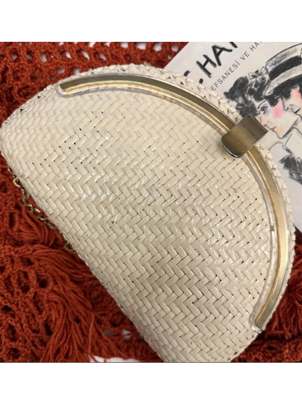 Vintage70 Hasır Lake kaplamalı çanta