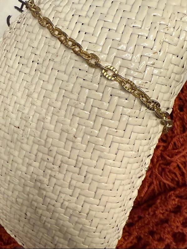 Vintage70 Hasır Lake kaplamalı çanta