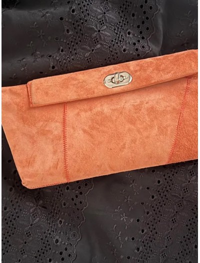 Süet Hand Made Turuncu Çanta